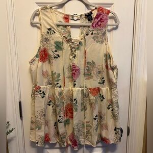 Cream floral top
